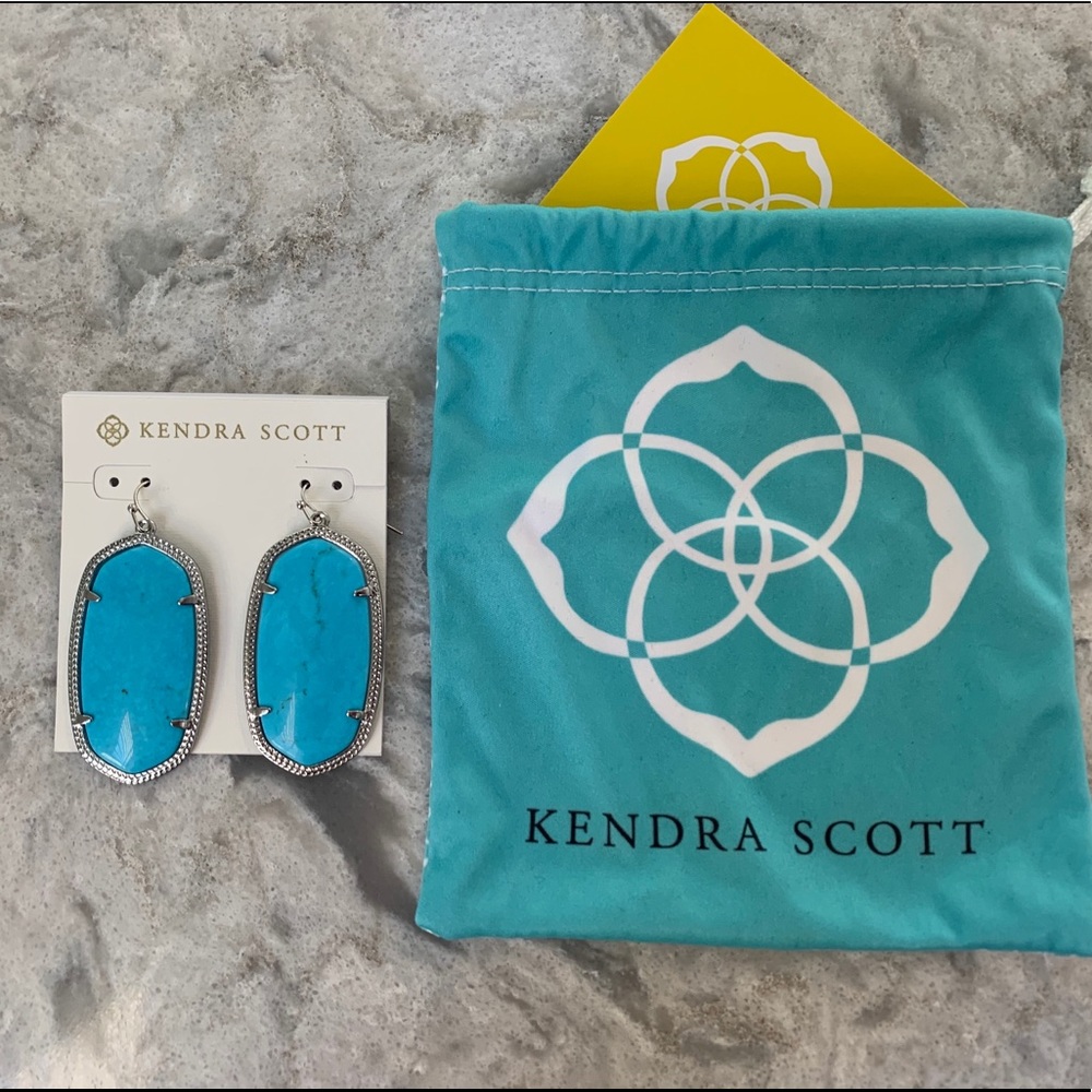 Kendra Scott Teal Magnesite Silver Earrings